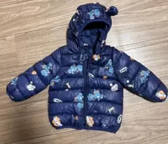 ネイビー キャラクター柄 ジャケット フード付き