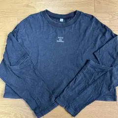 GU M クロップドTシャツ ダークグレー