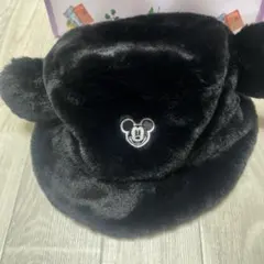 【新作】ミッキーマウス 黒ファー帽子