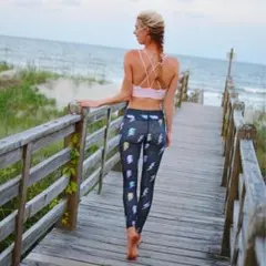 Terez ライトニング ボルト プリント ヨガ レギンス 新品 ジャザサイズ