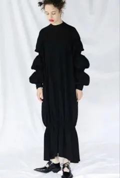 ENFOLD ダブルサテン サロペットDRESS ブラック　38 ワンピース item344047321401-1-2.jpg