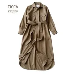 美品★TICCA｜定価3.5万 20AW ベルテッドウールシャツワンピース