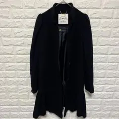 WITHSUN カシミヤ混 フリル裾の長袖コート