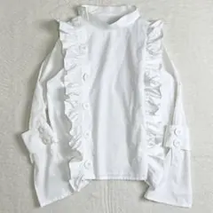MELT THE LADY button frill blouse ホワイト