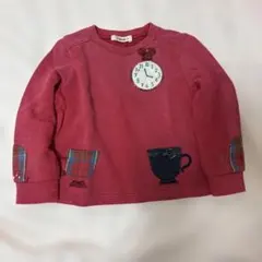 ファミリア　familiar トレーナー 120 時計 ティーカップ 刺繍のサムネイル