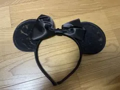 ミニー 耳 黒いカチューシャ レース ガーリー