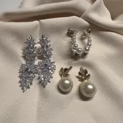 ウェディング　ピアス3セット