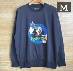 【新品タグ付き】メンズ　ポパイ　スウェット　トレーナー　裏毛　チャコール