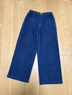 ユニクロ　バギージーンズ　ネイビー　160