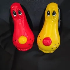 昭和レトロ　上目遣い犬の陶器置物セット