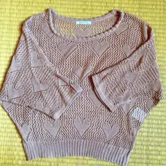 アクシーズファム　ピンクのニット　ハート柄　サイズM