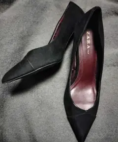 【ZARA TRF】 8cmハイヒール ポインテッドトゥ ブラック 40