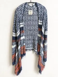 【Hollister】ネイティブ柄 フリンジカーディガン XS/Sのサムネイル