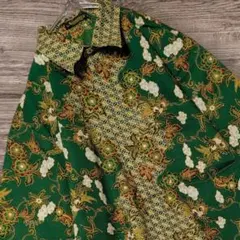 バティック柄 Namira collection 半袖シャツ グリーン 緑