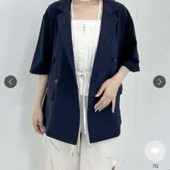 ハーフスリーブ麻調テーラードジャケットのサムネイル