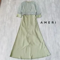 【美品】 AMERI DOT TULLE SET FLARE DRESS