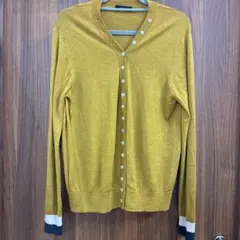 【ポールスミス】シルク カシミア混 マスタードイエロー カーディガン XL