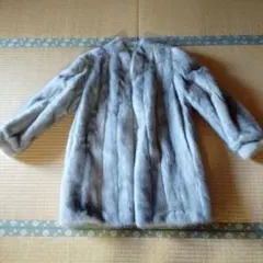 グレー 毛皮コート フロントオープン