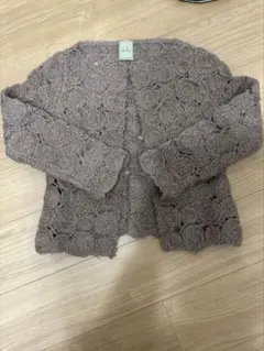 シビラ花モチーフ カーディガン ベージュ　Ｍ