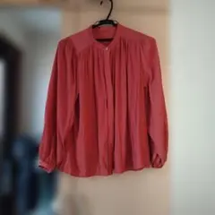 AG by aquagirlオレンジ長袖シャツ プリーツデザイン