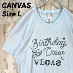 CANVAS L ライトブルー 水色 ベガスロゴ ダイスTシャツ