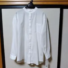 [新品タグ付き]　ジュネママン　ホワイト長袖シャツ　М　ゆったり