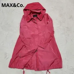春物✨マックスアンドコー. 膝丈コート Ｍサイズピンクフード取り外し可
