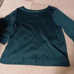 ユニクロ マーセライズコットンワイドスリーブ　ダークグリーン Tシャツ S