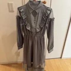 INGNI チェック柄フリルオフショルダーワンピース