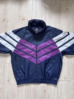 adidas アディダス　スタンドカラー　ナイロンジャケット　ラグランスリーブ