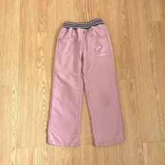 秋冬 厚手 110cm フリース 素材 ピンク 長ズボン 女の子 裏起毛