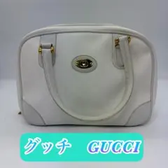 【極希少/ヴィンテージ】オールド グッチ GG柄　ハンドバッグ ホワイト