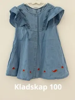 クレードスコープ　スイカ刺繍 半袖ワンピース