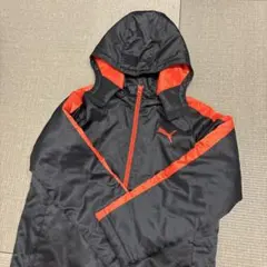 PUMA ジュニア150ベンチコートブラック/オレンジ