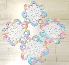 レース編み　ドイリー　4枚セット