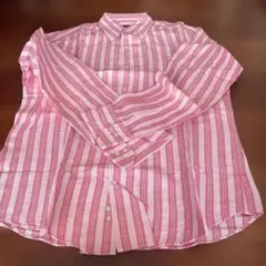 IL FARO ピンクストライプ 長袖シャツ L