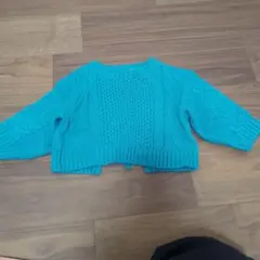 BREEZE ターコイズ ケーブル編み ニット
