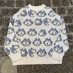 グラニフ graniph × 11ぴきのねこ 総柄ニット L