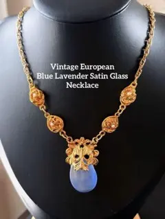 USA vintage 70s ウランガラス ムーングロウ グリーン ネックレス