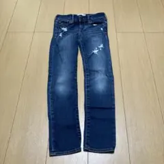 abercrombie ダメージ加工ダークブルーストレートパンツ