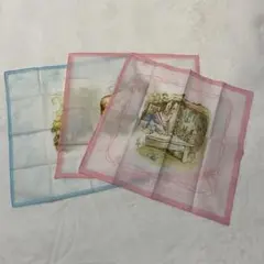 【昭和レトロ・当時物】　3枚セット　ピーターラビット　ハンカチ　まとめ売り