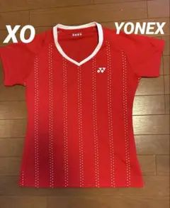 YONEX 赤 ストライプ シャツ XO レディース