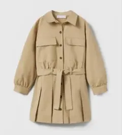 ZARA ボックスプリーツシャツワンピース