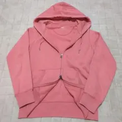 00s old uniqlo ダブルジップパーカ y2k グランジ　ピンク　短丈