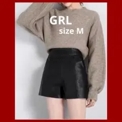 GRLセンターラインレザーショートパンツ ブラック Mサイズ 合皮