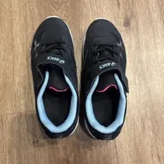 asics キッズ スニーカー ブラック/ピンク　21.5