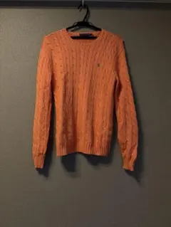 Polo Ralph Lauren オレンジ(緑ロゴ) ケーブルニット S