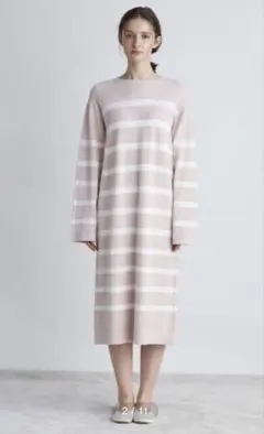 ジェラートピケ　ルームウェアボーダーワンピース