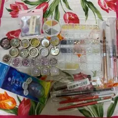 ネイルパーツセット ラメ ストーン パール ホログラム・レジン星の雫・まとめ売り