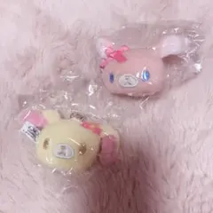 シュガーバニーズぬいぐるみチャーム2点セット♥ももうさ♥はなうさ♥